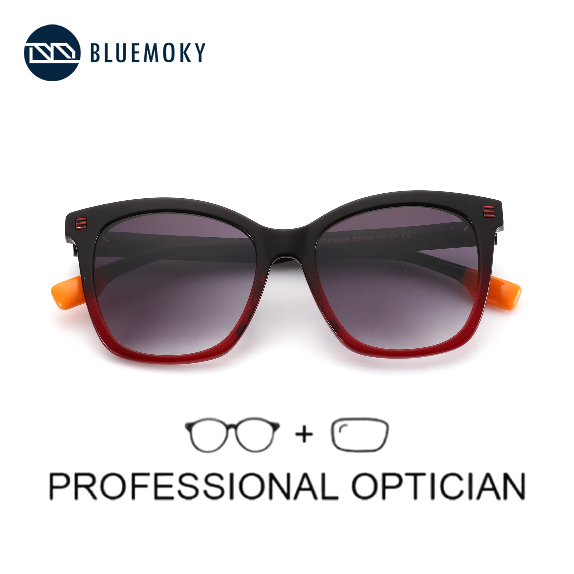 

BLUEMOKY S Size Trend Butterfly Prescription Sun Glasses For Women Handmade Acetate UV400 Progressive Polarized Optical Sunglass