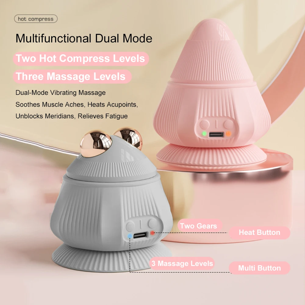 

Мини-массажер для релаксации мышц для шеи, плеч, талии, электрической вибрации, облегчения боли, силиконовой резины с несколькими головками