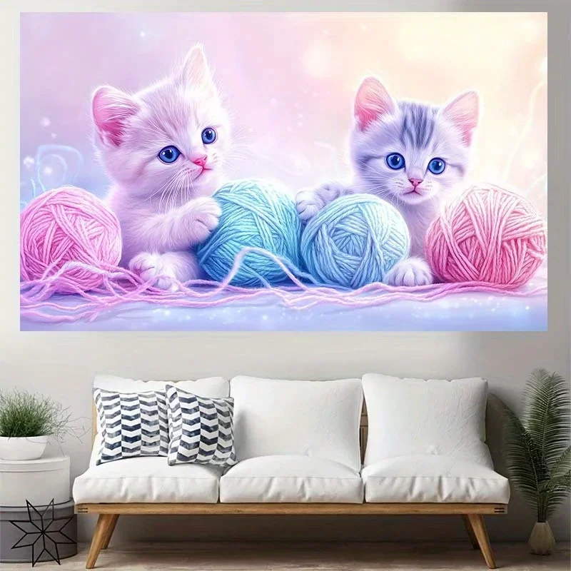 Cute Cat Theme Digital printing polyester wall tapestry suitable for use in living rooms bedrooms offices bars and party