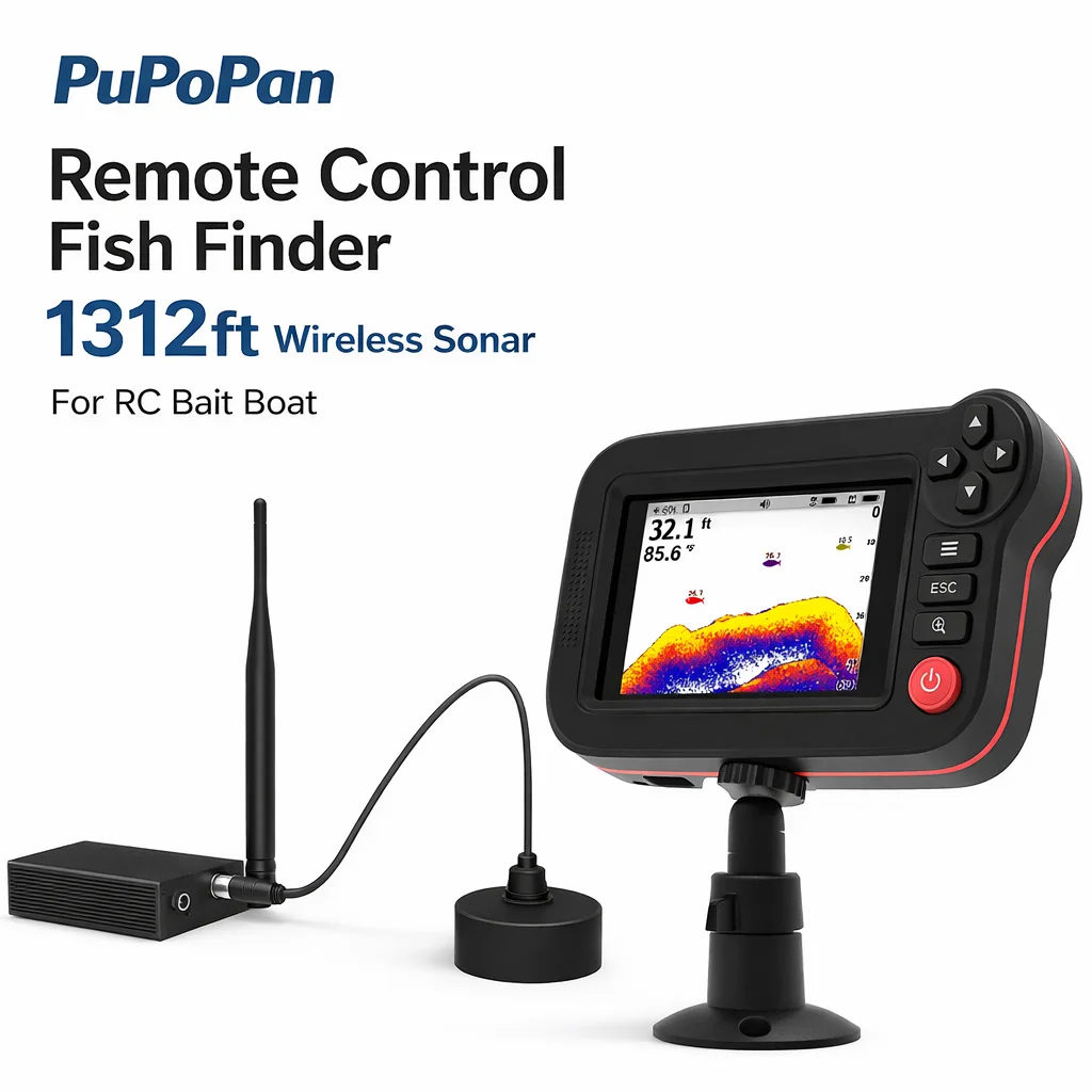 

Эхолот для радиоуправляемой лодки-приманки, беспроводной, дальность сигнала 400 м, перезаряжаемая литиевая батарея, простое управление