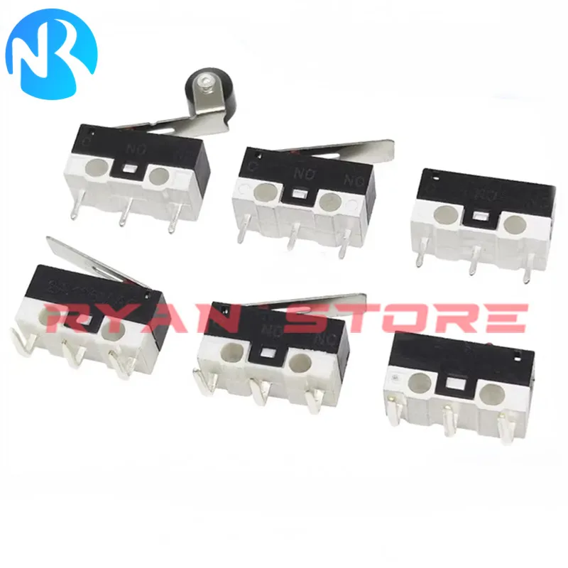 10 sztuk 12X6X6mm mikro wyłącznik krańcowy chwilowy przełącznik wciskany 1A 125V ACMouseSwitch 3 piny długa rączka dźwignia rolkowa ramię SPDT