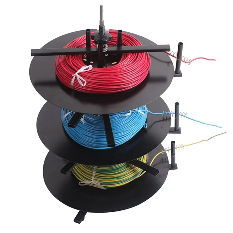 1 To 4 Layer Rotary Wires Cable Feeder Tools Coil Feeding Machine for Wire Stripping Winding Machine