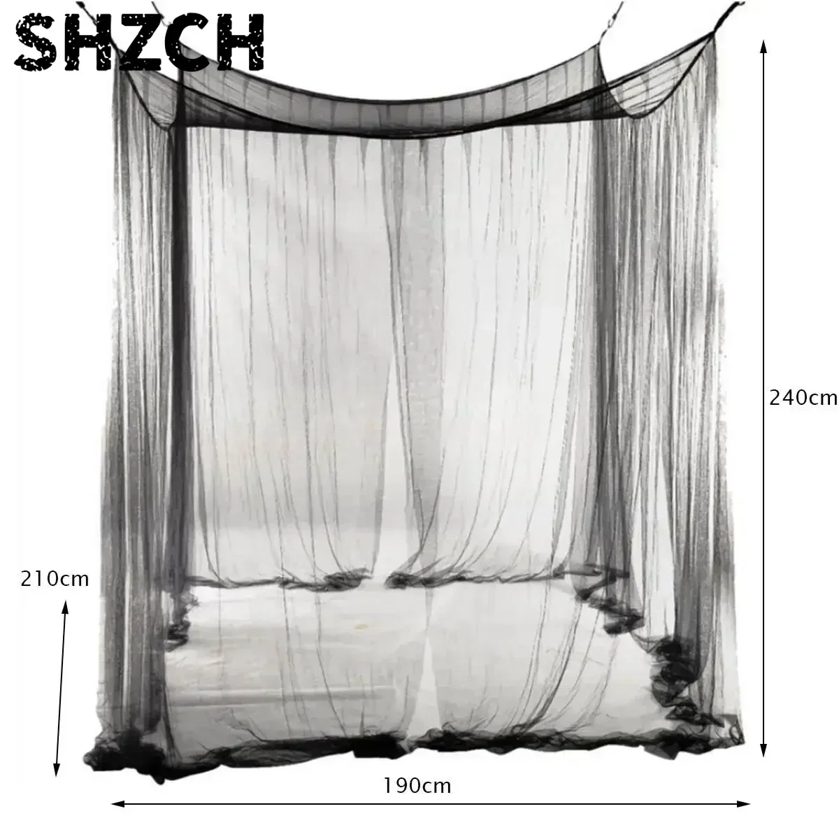 1PC Mosquito Net Cotton Four-Door Square Canopy - King/Queen Double Bed Size Elegant White Palace Netting Prevent Insect Net 모기장