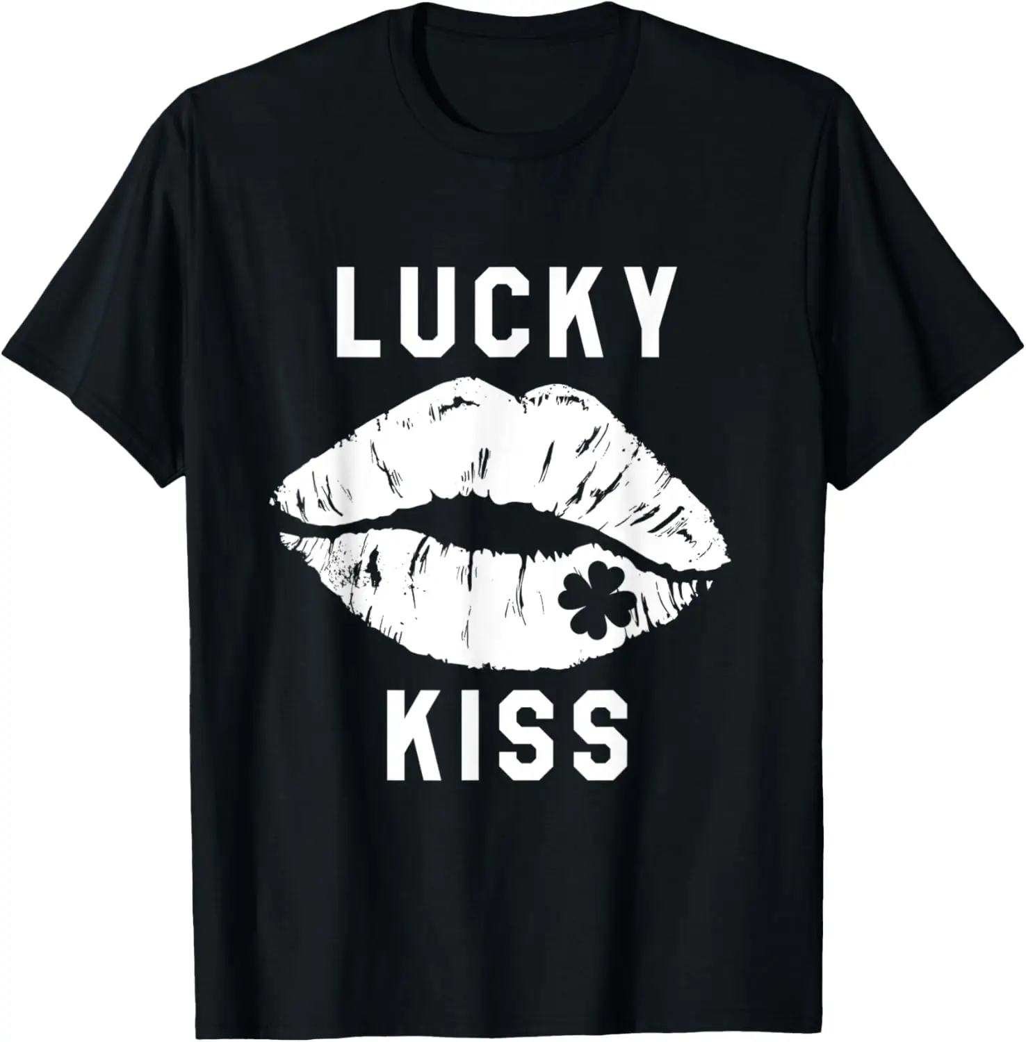 Sexy Lipstick Irish Lucky Kiss Green Shamrock St Patrick Day T-Shirt