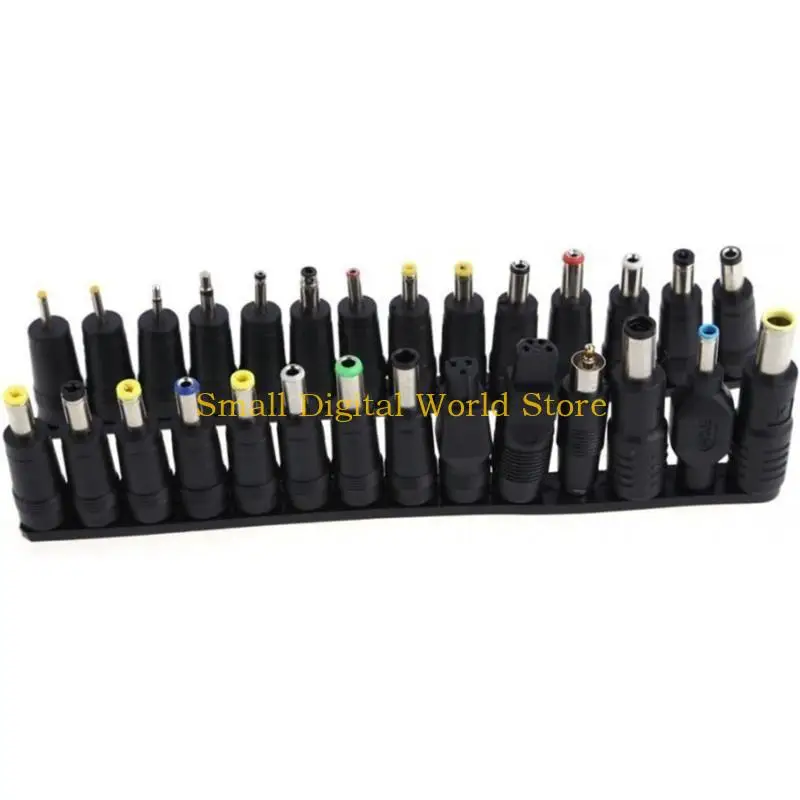 77UB All in Laptop Adapter Set 28Pcs Power Connectors Tip Collection Adapter with 3pcs DC5.5mmx2.1mm Power Cord
