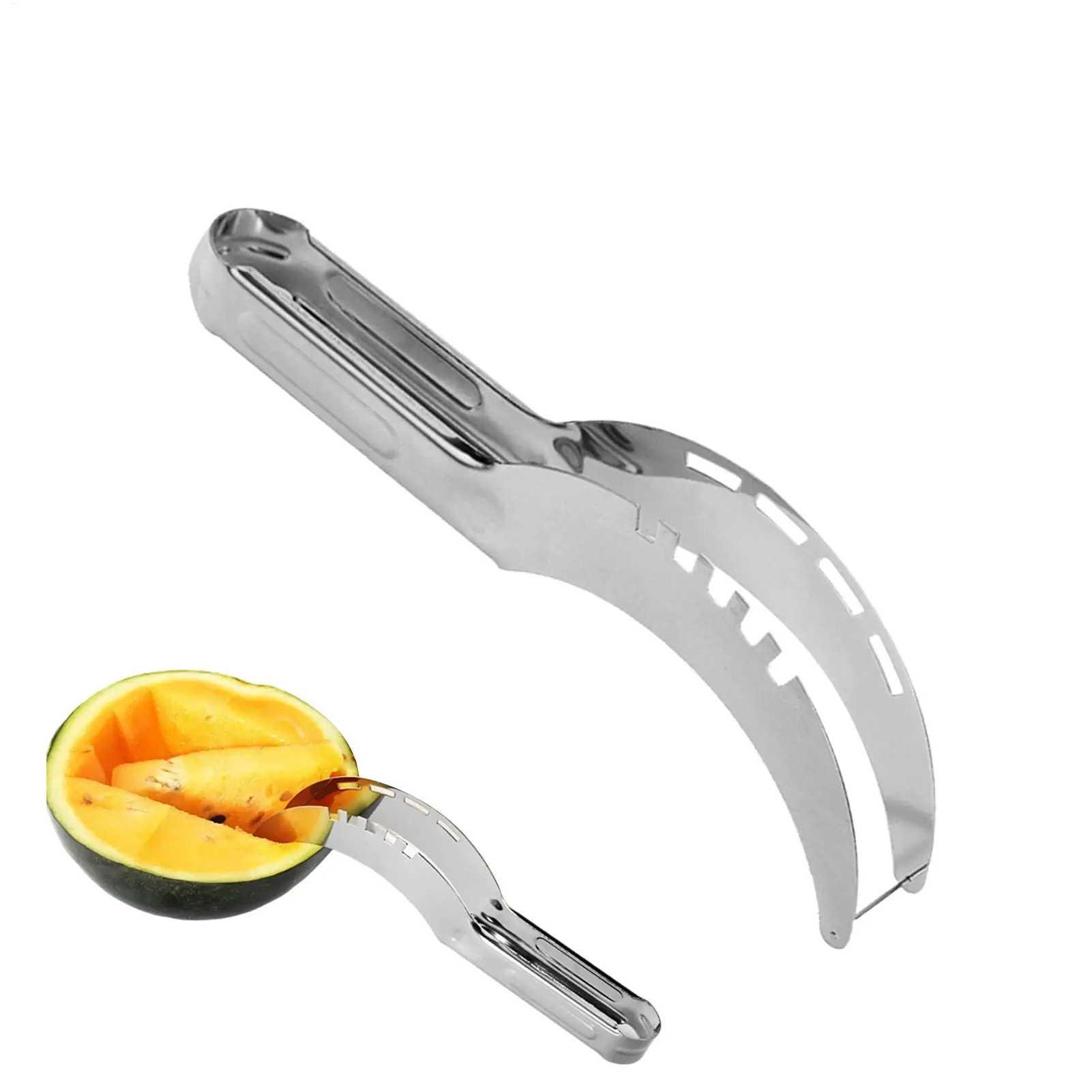 Stainless Steel Fruit Cutter Watermelon Cube Cutter Multifunctional Cutting Gadget for Kitchen Bar BBQ Party Camping Outdoor Use