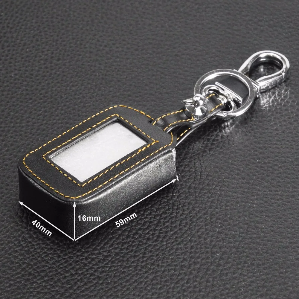 jingyuqin 4 Buttons Remote Leather Key Cover Case Key Chain For Starline E60 E61 E62 E90 E91 2 Way Car Alarm System Remote