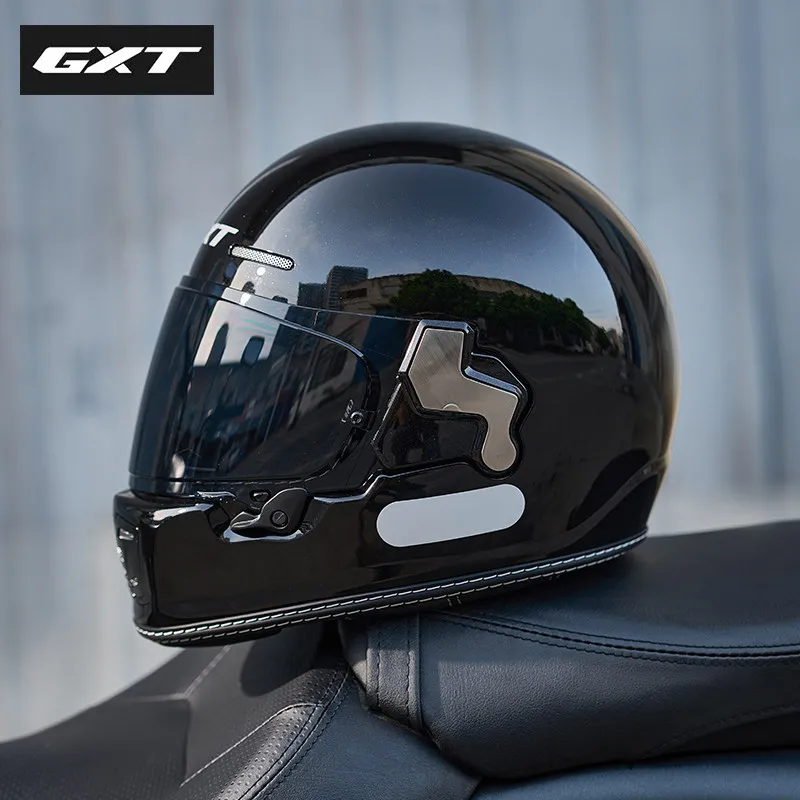 GXT 3C Retro Motorcycle Full Helmet Winter Warm Personality Cool Unisex Cruiser All Season Universal Casco Moto Gear