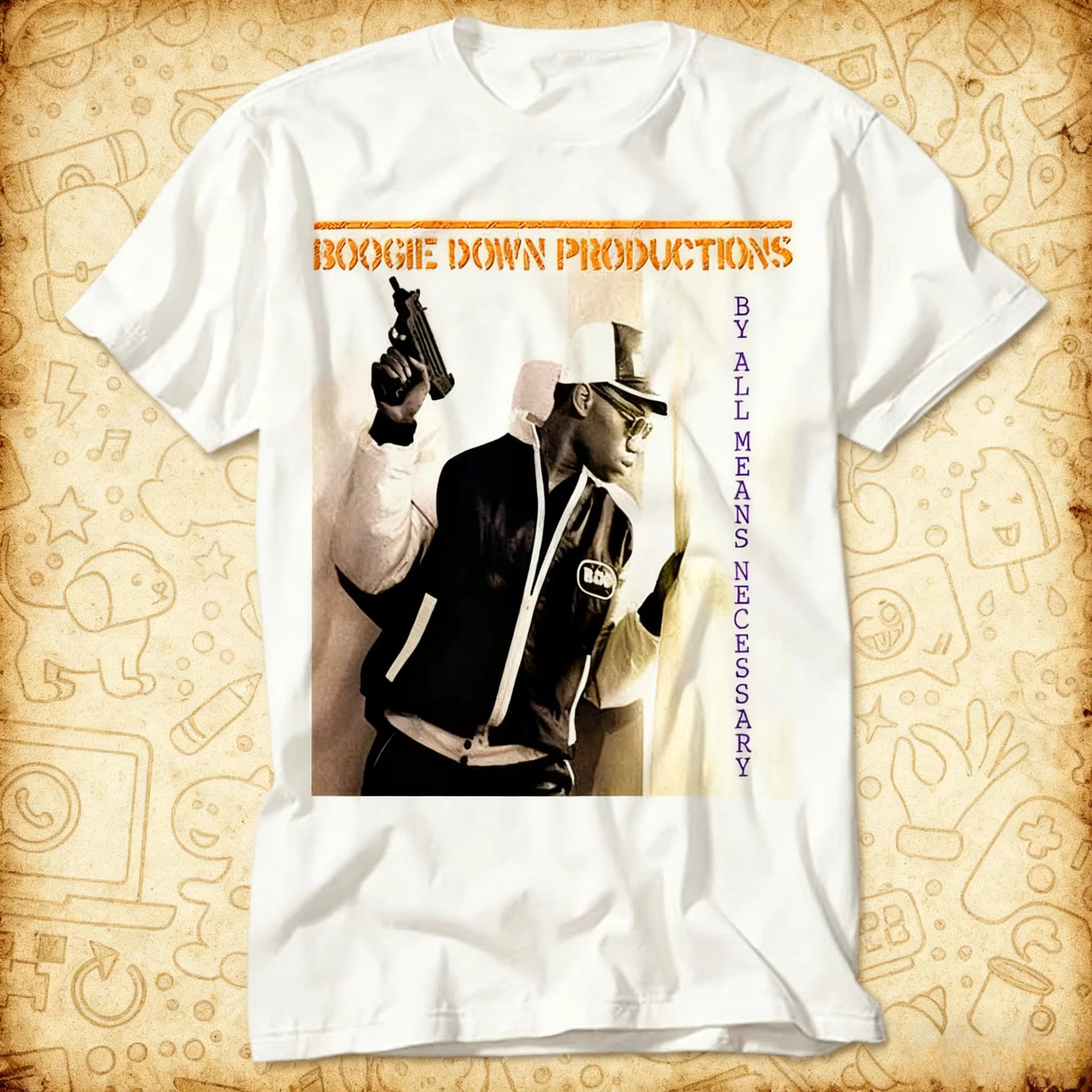 

2025-26 Лето Boogie Down Productions 80-х годов Рэп Хип-Хоп Музыкальный Альбом Хлопковая футболка с принтом Подарок Унисекс Топ Музыка Лучший фильм