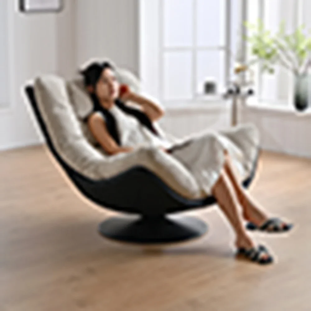 غرفة المعيشة كرسي داعم للكوع الأبيض الظهر قطني مريح كرسي بظهر للاستلقاء القراءة التأمل قطب Fauteuil صالون الديكور #3