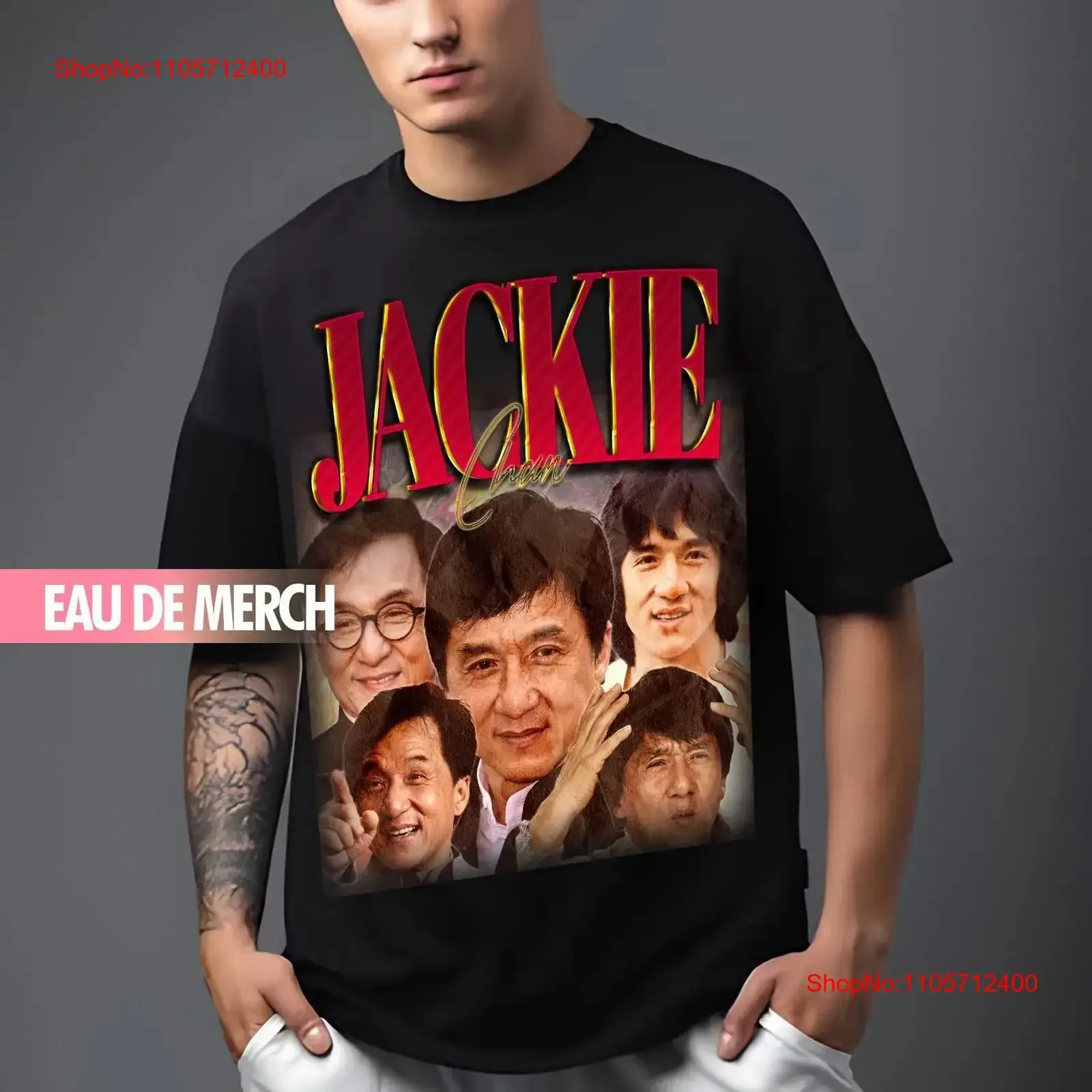 JACKIE CHAN TEES Vintage T Shirt 90s Tribute Merch Homage Fan vintage Washed Breathable Soft Stretched Stylish Comfortable