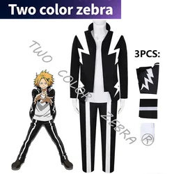 Anime My Hero Academia Cosplay Costume Kaminari Denki Short Wigs Hairpin Black Uniform Suit Halloween Christmas Party Outfit