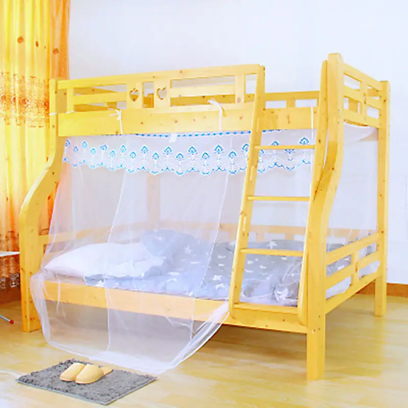 High-quality Children Room Trapezoidal Mosquito Net Lower Bunk Special Breathable Mosquito Net Home Pure Color Lace Mosquito Net