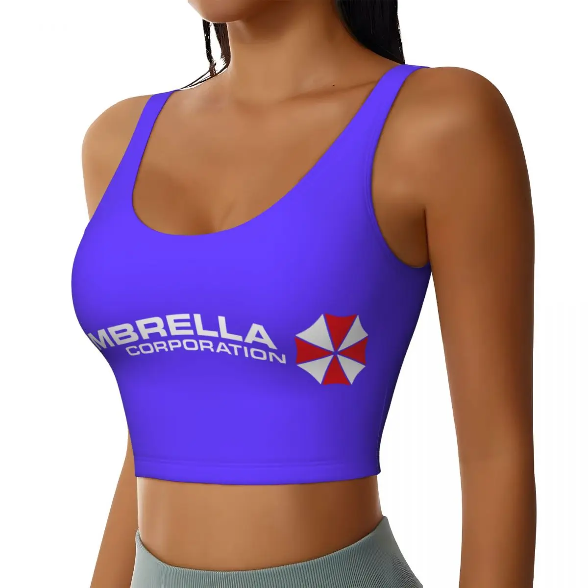 Custom Umbrella Corporation Sports Bra Women Video Game High Impact Workout Yoga Crop Top