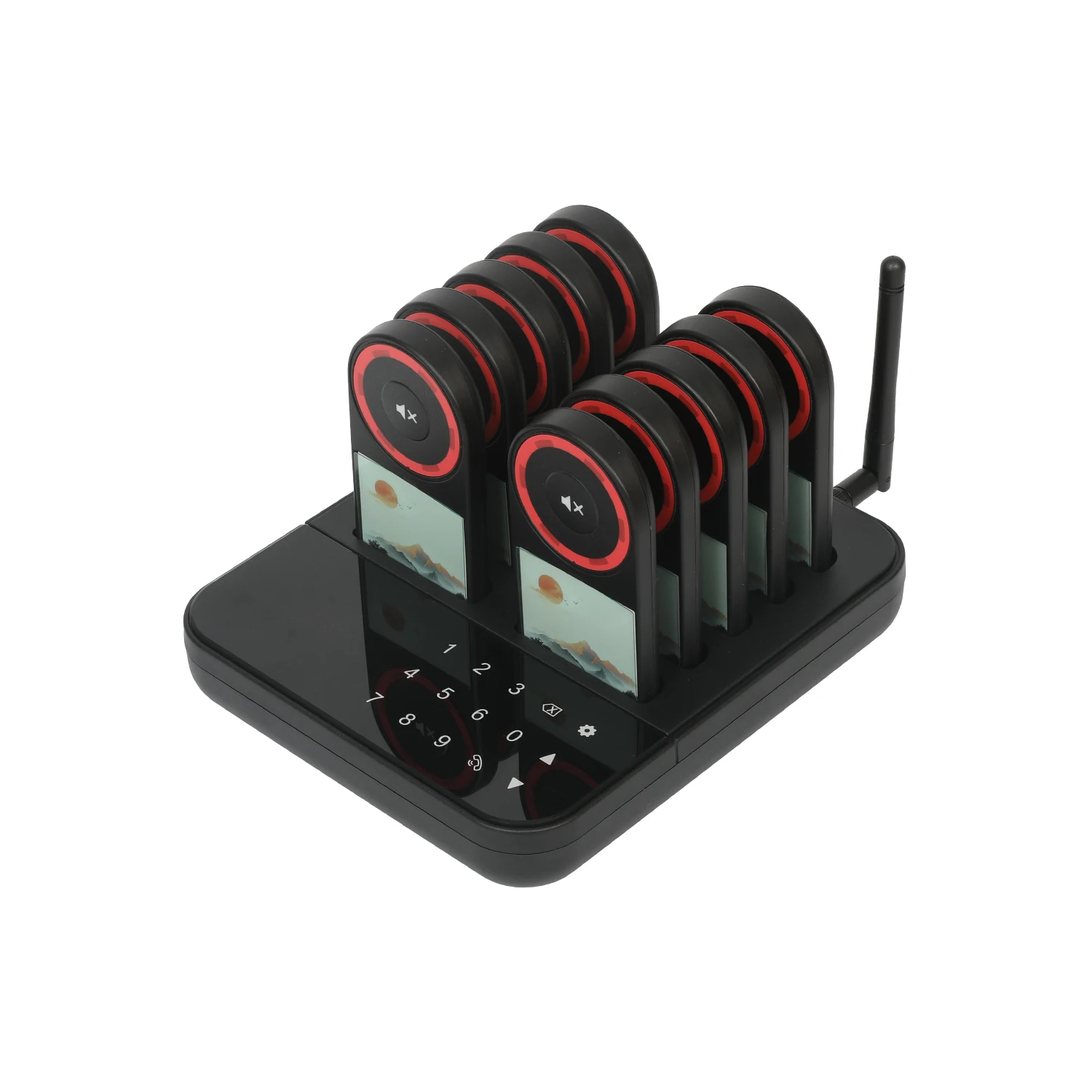 Wireless Restaurant Pager System Guest Calling Queue Pagers Rechargeable Coaster Beepers Long Distance for Hotel Clinic