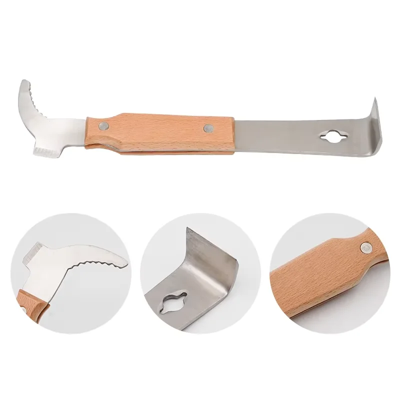Stainless Steel Bee Hive Hook Scraper Multifunctional Beekeeping Hive Tool Hive Scraper Beekeeping Equipment Frame Cleaning Tool
