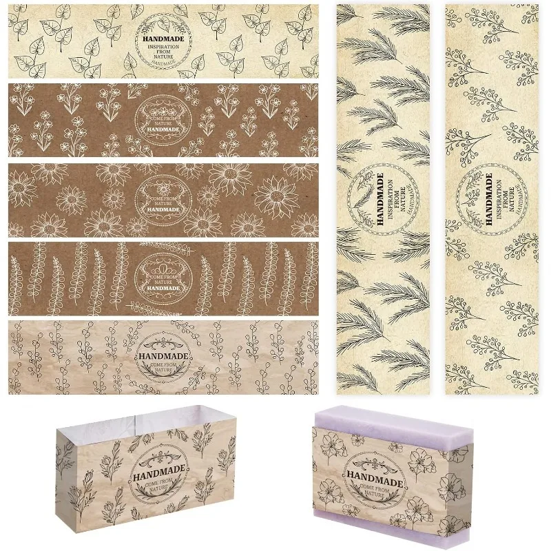 

90 шт. этикетки ручной работы для мыла, 9 стилей, растительное мыло, бумажная обертка, бирки, рукава, обложки, лента, этикетка для мыльного лосьона ручной работы