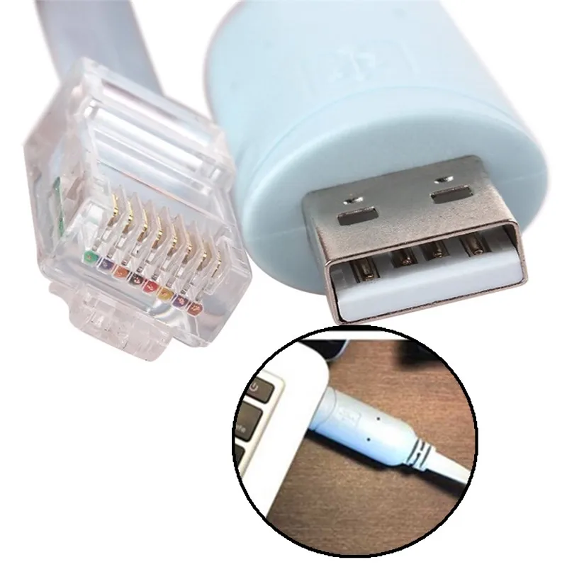 1pc 1.8M USB To RJ45 For USB Console Cable Debug Line A7H5 For Hardware Router Rollover Console Accessories
