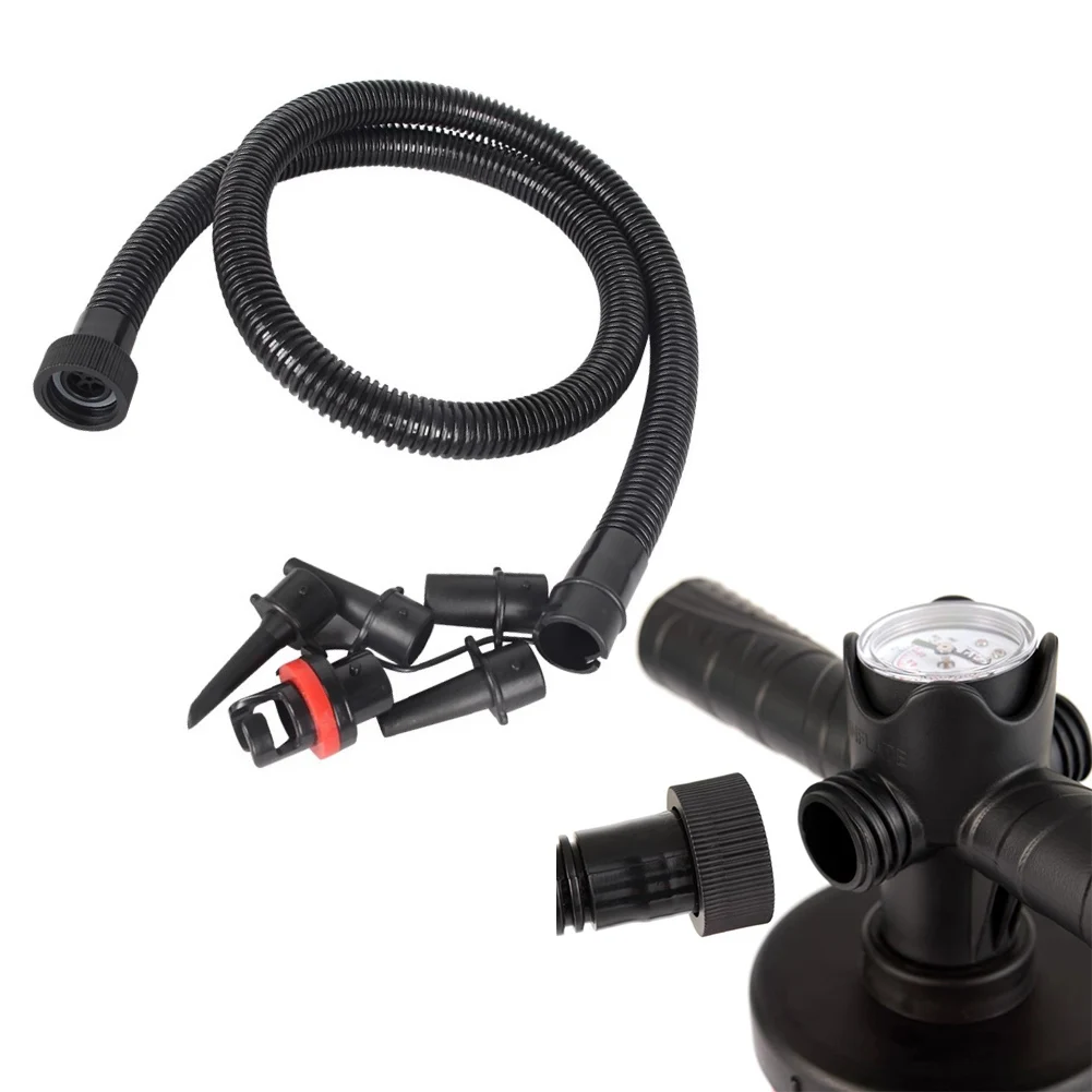 1.2m Inflatable Air Pump Hose With 5 Nozzles 27.5mm Threaded Connector Replacement For Kayak Paddle Board Raft And Swim Ring