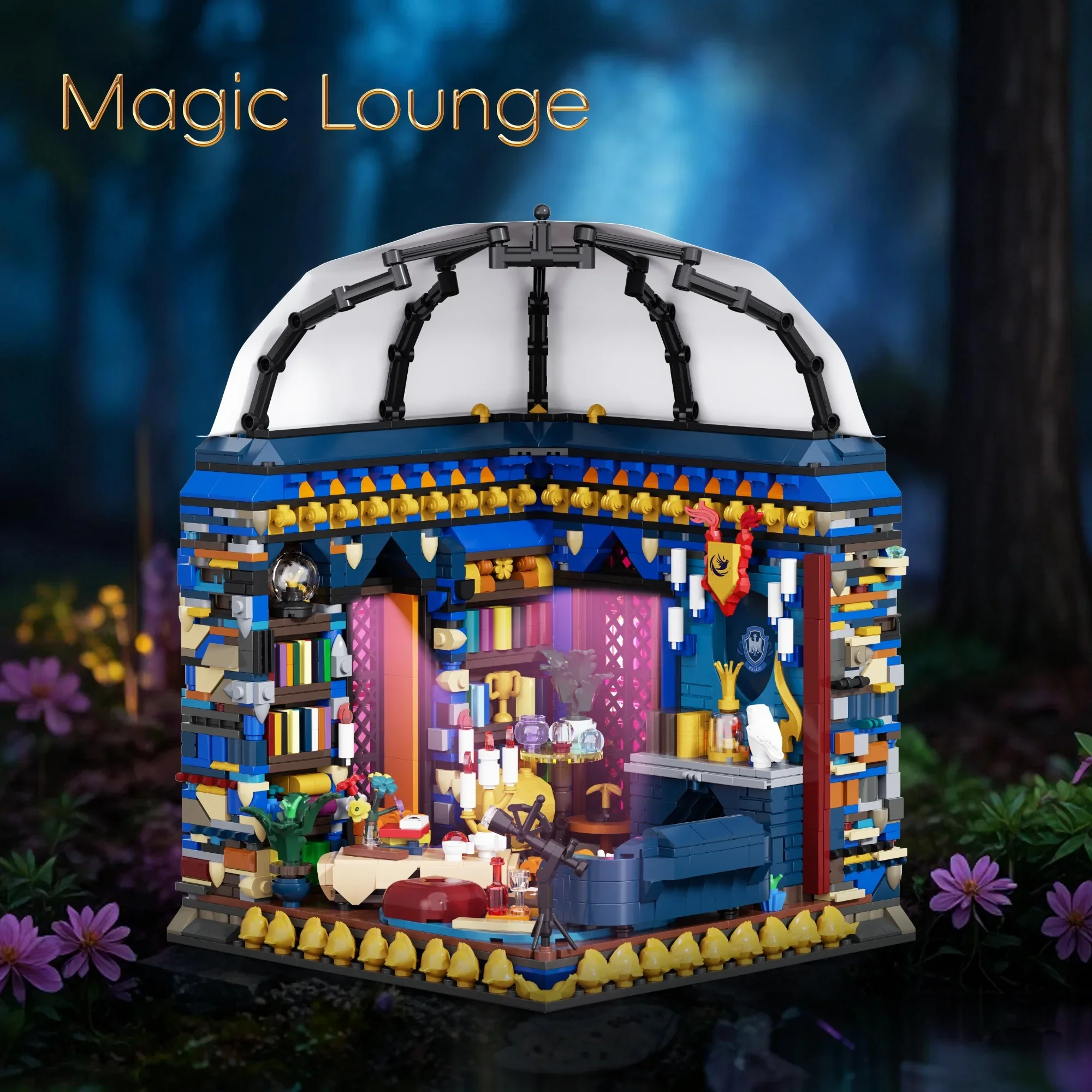 2163 PCS Magic House Common Room House Building Blocks Creative Movie Scene Street View Modular Construction Bricks Toys Gifts