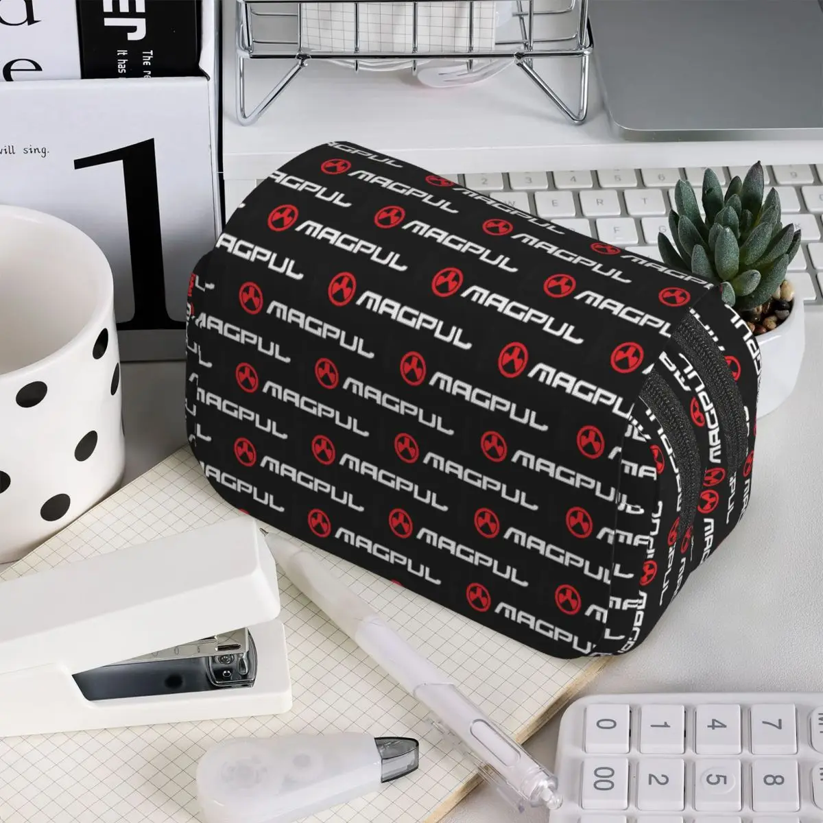 Estojo de Lápis com Logo Magpul para Armas de Fogo, Pistolas, Rifles AR15 M4 M16, Estojo Escolar para Canetas, Bolsa para Material Escolar, Porta-Canetas