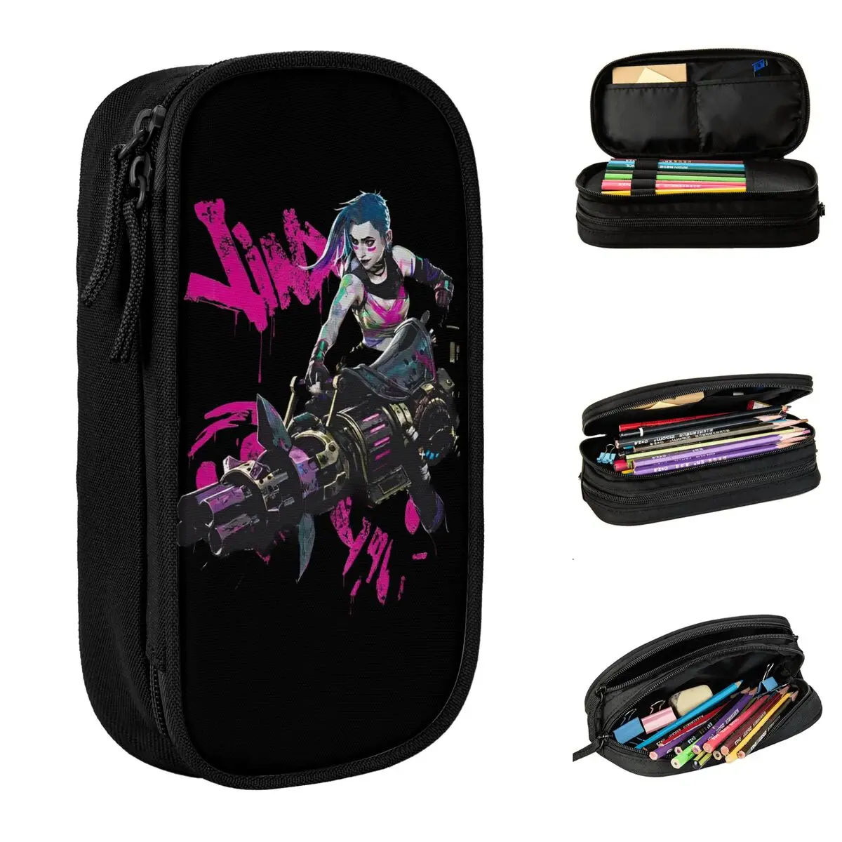 Arcane Anime Jinx Cool Merch Pen Box Large-capacity Kids Pencil Box Perfect Gifts