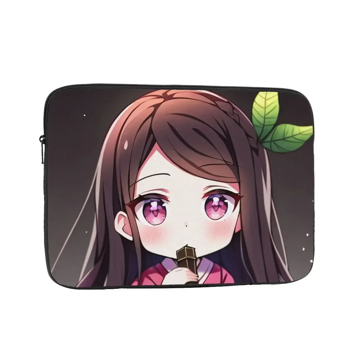 Chibi Anime Girl Chewing On Bamboo Demon Slayer Notebook Laptop Bag Case Pouch 10 12 13 15 17 Inch Tablet Shockproof Case Bag