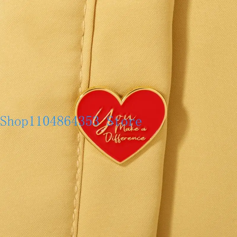 652F Heart Pattern Brooch Enamel Coated Alloy Pin Minimalist Heart Jewelry Great For Outfit Enhancement And Gift Giving