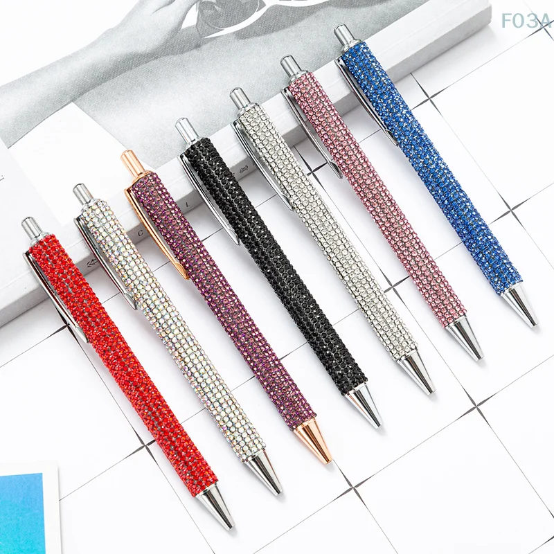 

Металлические шариковые ручки со стразами, многоцветная подарочная ручка, креативные офисные принадлежности