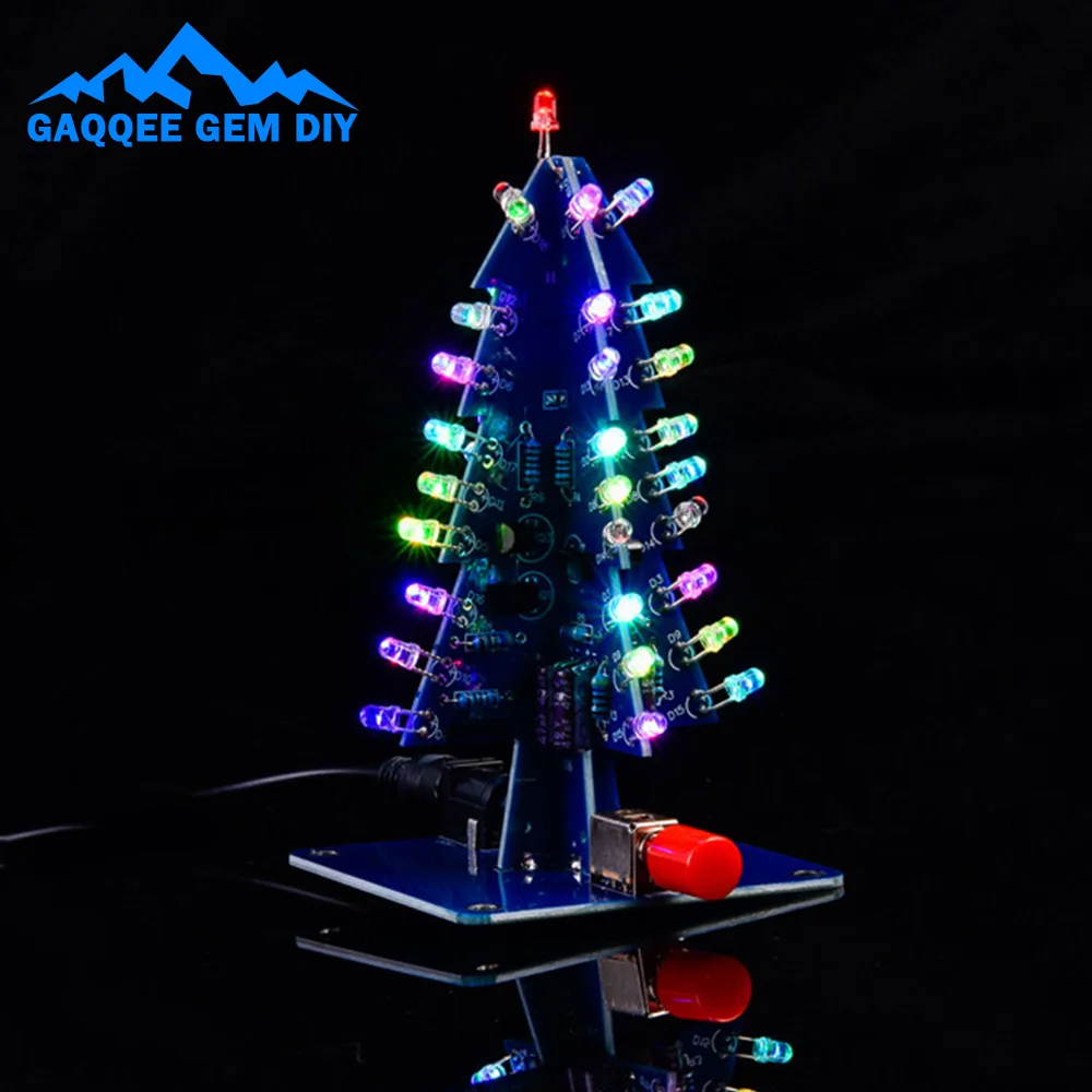 RGB Colorful LED Christmas Tree DIY Kit Soldering Practice Module Christmas Decoration Christmas Gift Mini Christmas Tree