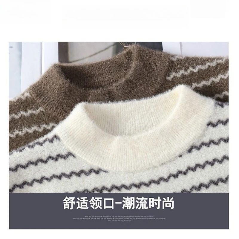 سترة للرجال الكلاسيكية صوف مبطن سميكة الدافئة المشارب رشاقته الدافئة قاعدة طبقة البلوز نصف عالية طوق العصرية سترة غير رسمية #4