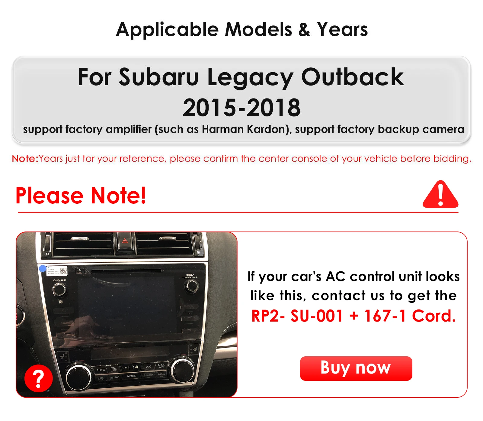 AURAAI Car Radio For Subaru Legacy Outback 2015-2018 Support 360cam ADAS Android Auto Wireless Carplay 4G WiFi GPS RDS AI Pro FM