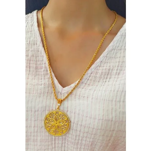 ÇLK Accessories Gold Plated Flower of Life Necklace B900