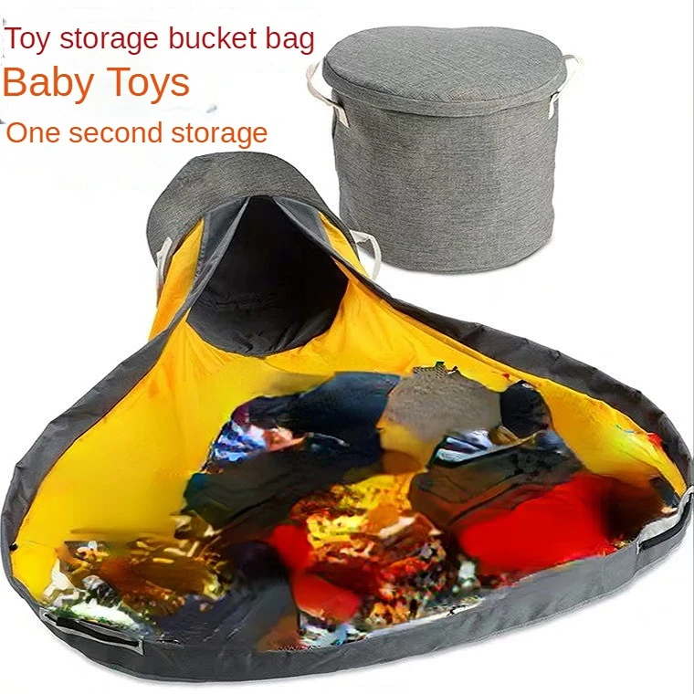 Bundle pocket children's toy storage bag building blocks quick finishing pad large-capacity toy storage bucket with lid