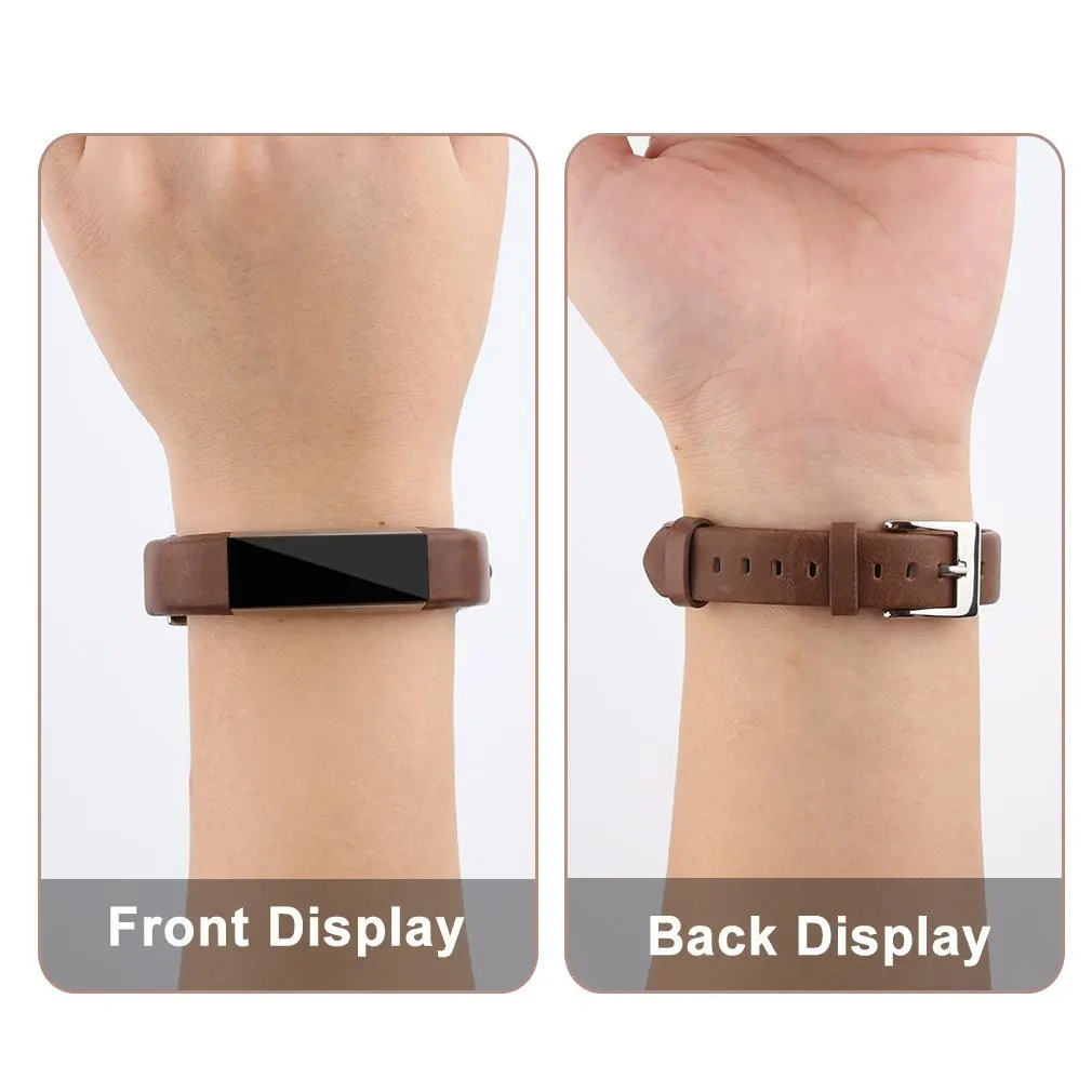 حزام ساعة جلدي فاخر لساعة Fitbit Alta HR سوار معصم من الجلد الناعم سوار لساعة Fitbit Alta HR