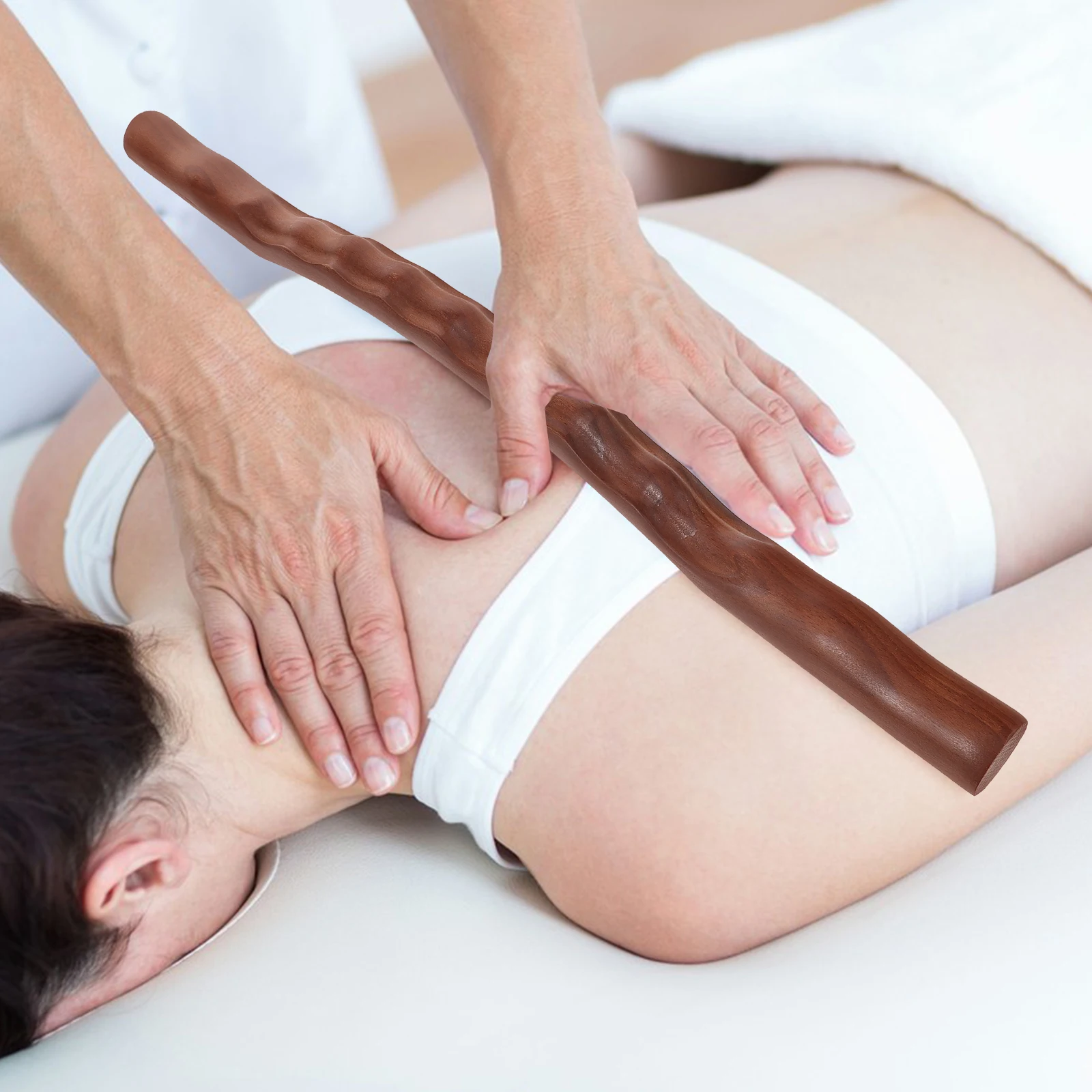 

Carbonized Massage 52cm Wood Manual Massager Non Slip Handle Muscle Relaxer Portable Body Massager Portable Body Tool