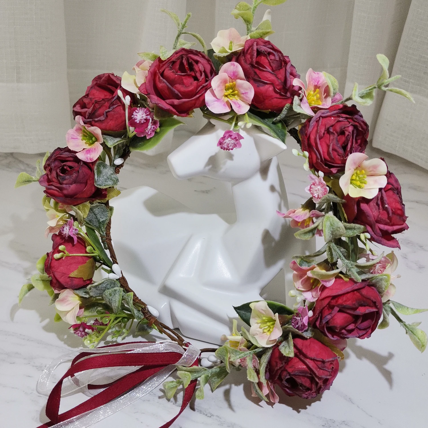 Vestido de boda con corona de flores para mujer, accesorios para el cabello, diadema nupcial, uds, guirnalda Floral, 6 tocado de Adorno