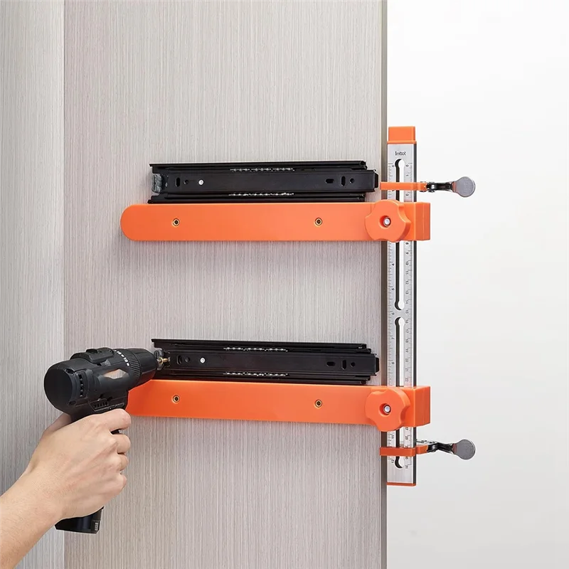 MCGS-Woodworking For Cabinet Sliding Drawer Rail Installation Aid Adjustable Splicing Quick Fix Locator Tool