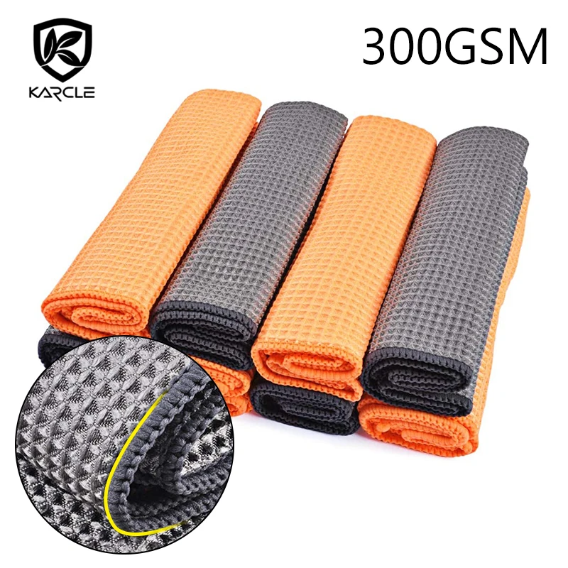 Car Wash Towel Waffle Weave Car Cleaning Drying Cloth Microfiber Towel Car Care Cloth Cleaning Rag for Car Kitchen Window Bath