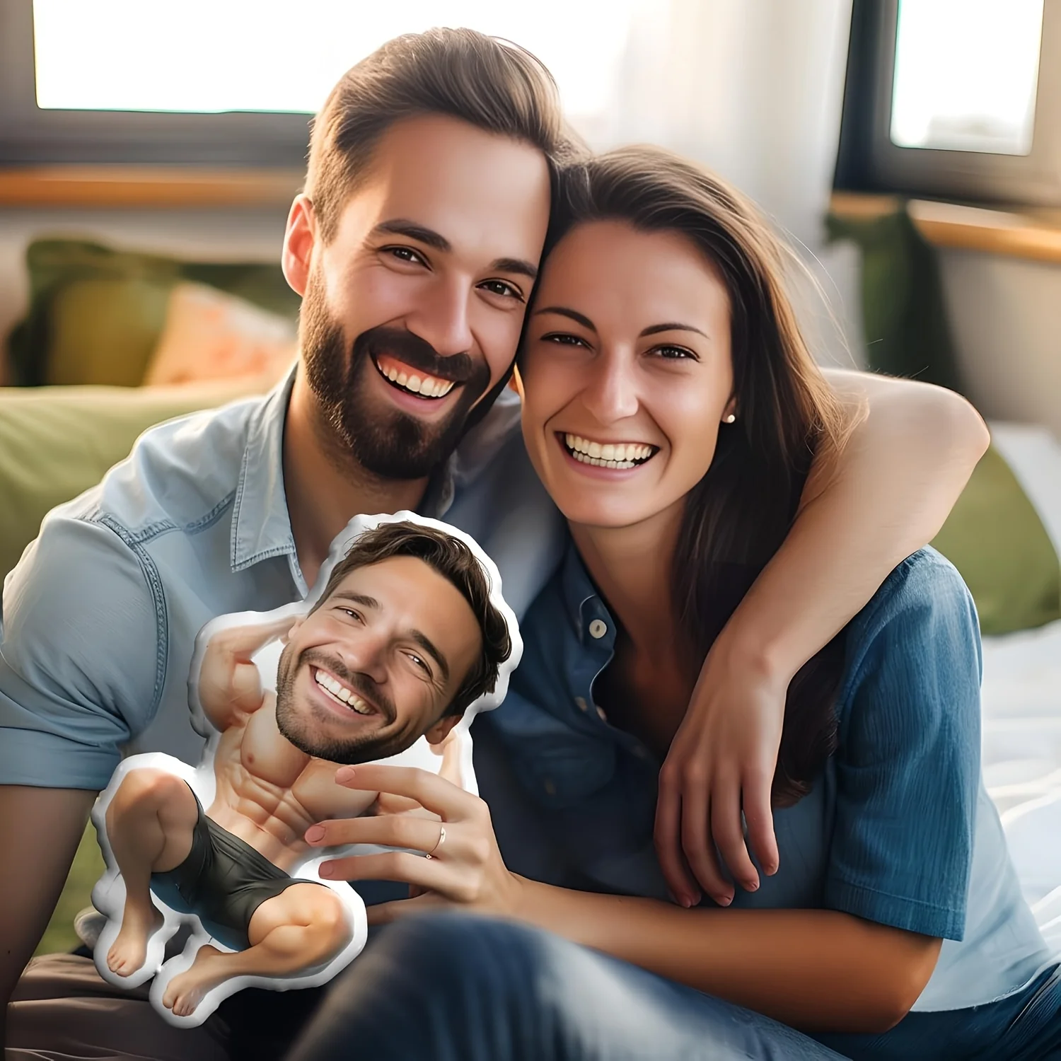 

Double-Sided Muscle for Man Plush Pillow - Soft Faux Fur Stuffed Animal with Realistic Muscle Design, Mixed Colors, Perfect Birt