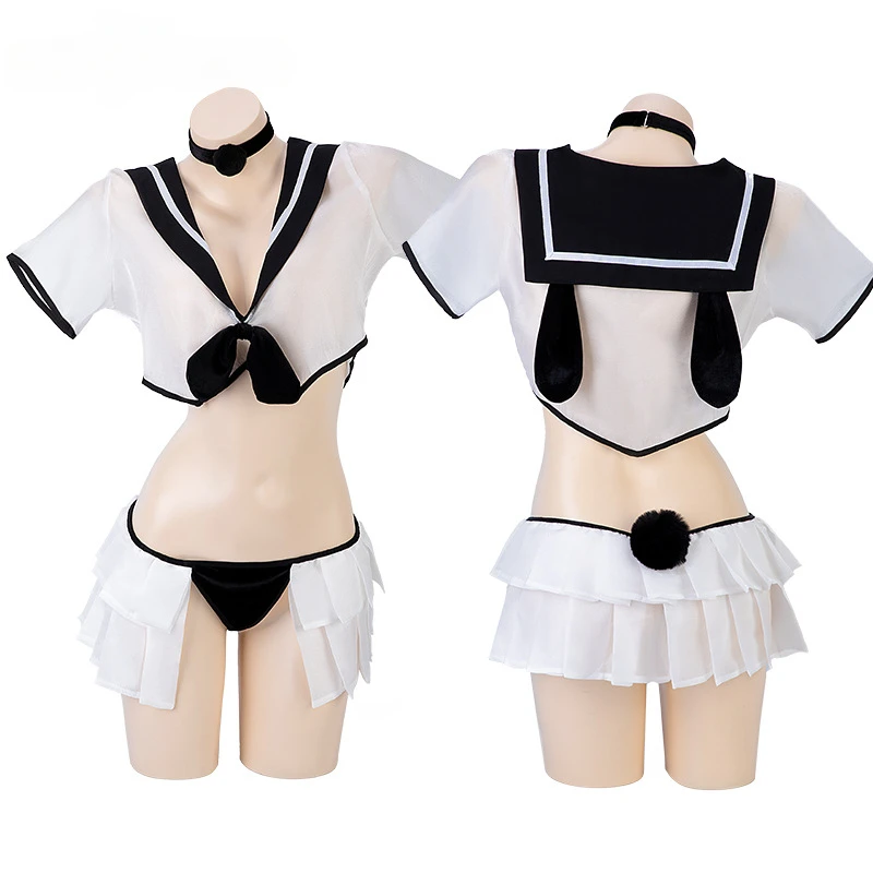 Vrouwen Ondeugend Schoolmeisje Cosplay Kostuums Kawaii Anime Sexy Student Lingerie Nachtclub Feest Volwassen Spelletjes Konijntje Meisje Sex Uniform