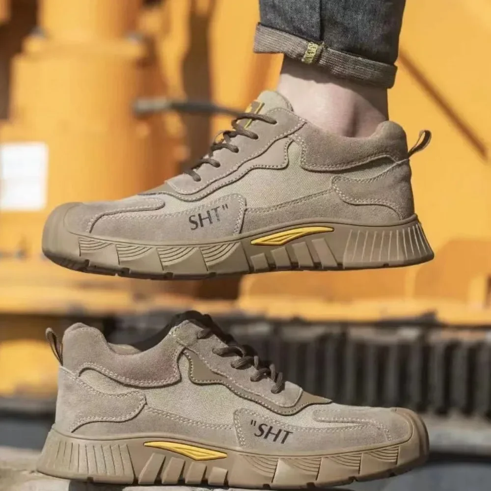 Labor Protection Shoes Steel Toe Breathable Odor Proof Capsprevent Smashing Punctures Welders Resistant  Dirt Light Safety Shoes