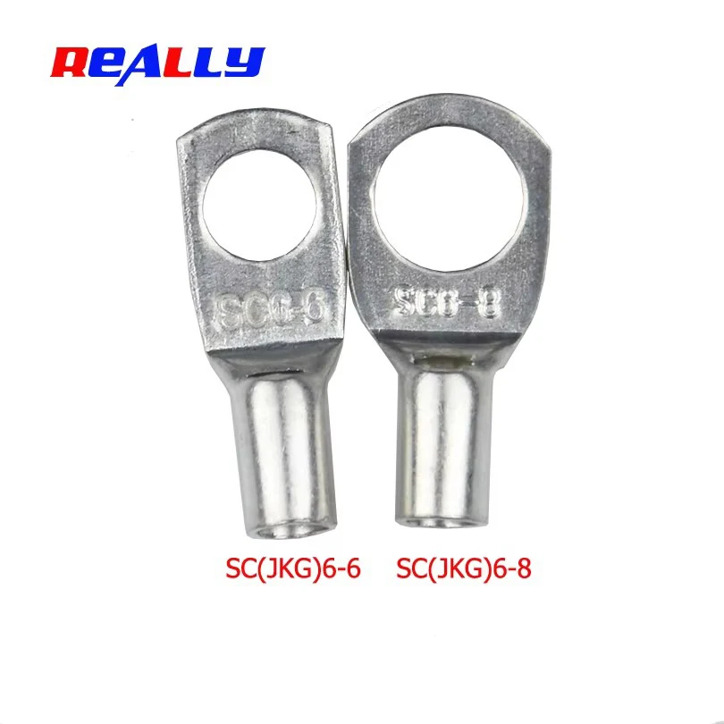 25Pcs SC6-6/8(JKG) Bare Terminals Tinned Copper Lug Ring Seal Wire Connectors Bare Cable Crimped/Soldered Terminal Assorted Kit