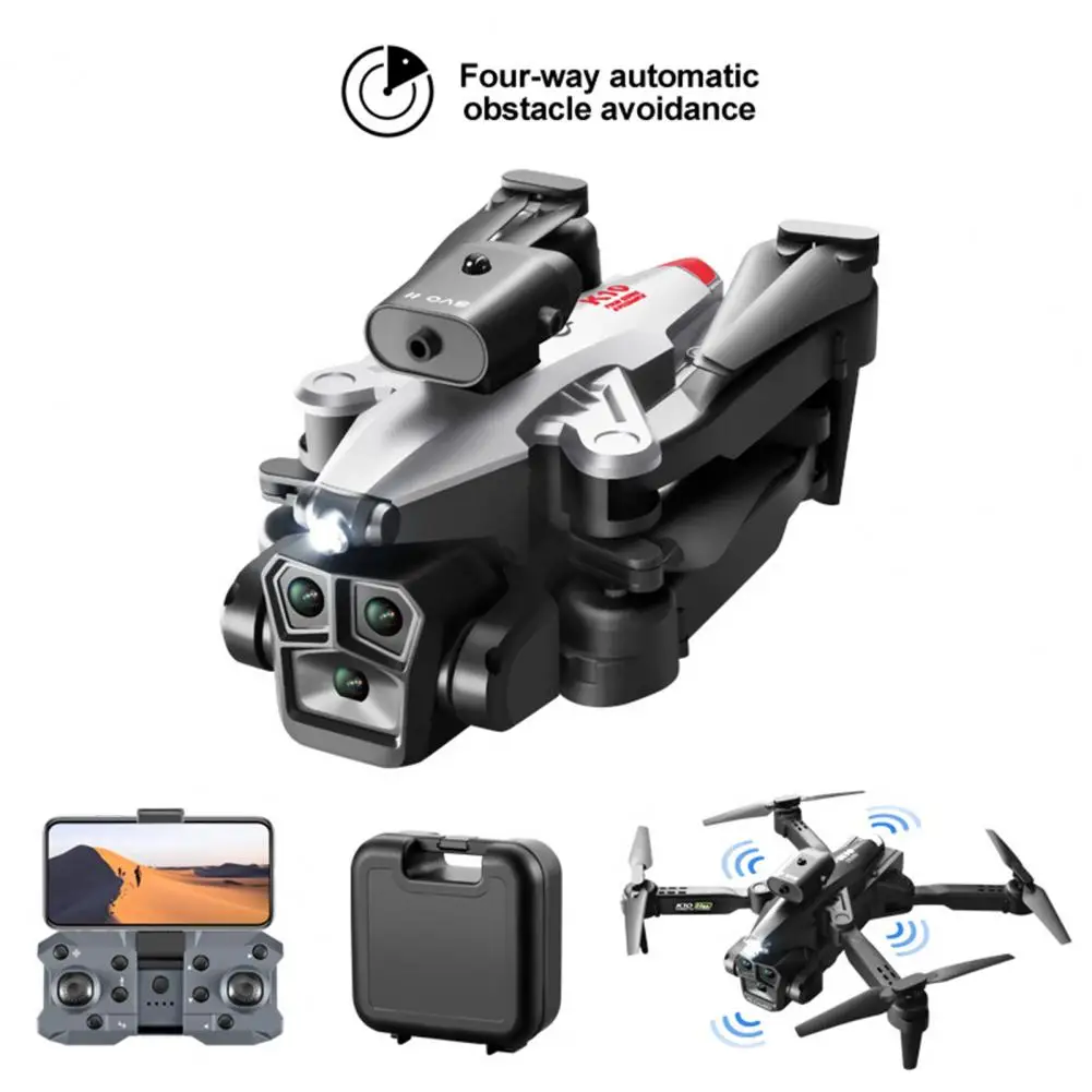 

Optical Flow Hover Drone Triple Camera Drone 4k Camera Brushless Motor Drone with Obstacle Avoidance Foldable Design for Kids