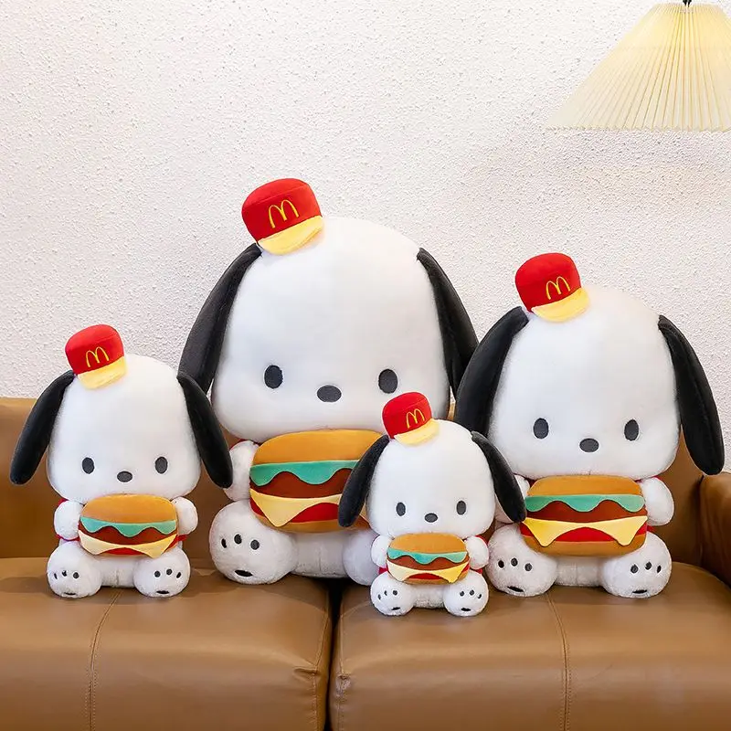 

Sanrio Pompompurin Hamburger Plush Doll, Cute Dog Stuffed Animal with Cinnamoroll, Kawaii Burger Pillow Birthday Gift