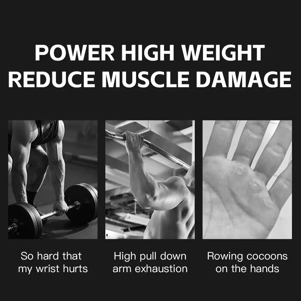 

1 Pair Raised Anti-slip Cowhide Gym Gloves Wear-resistant Adjustable Fitness Lifting Straps Leather Durable