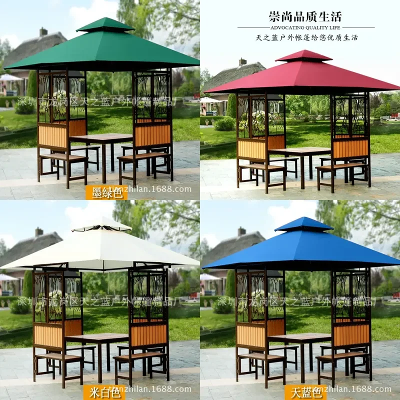 For Outdoor Pavilion Courtyard Garden Leisure Roof Awning Construction Site Tea Pavilion Agritainment Wood Structure