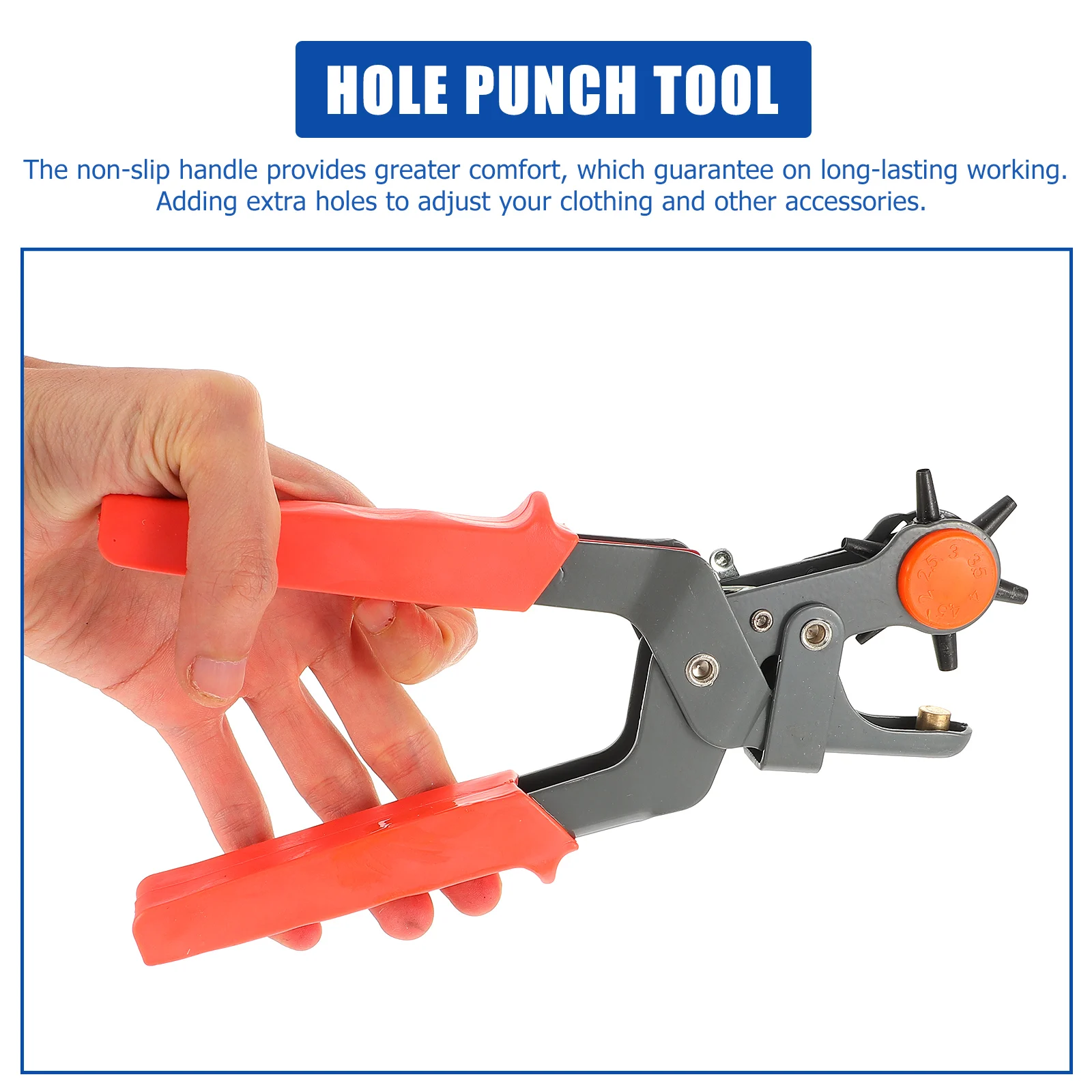 

6 Hole Puncher Plier Fabric Craft Projects Diy Home Shoes Clothes Belt Saddles Hole Punch Tool Ergonomic Non-Slip Handle