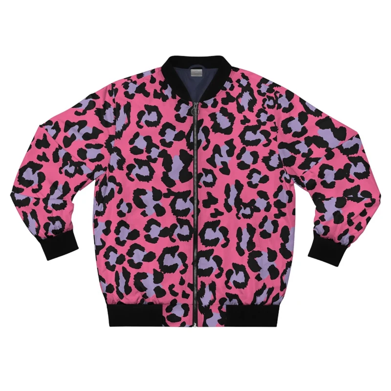 Various Leopard Prints Jacket Men\'s Clothing 3D Printing Animal Cosplay Jackets Hip Hop Streetwear Fashion Trend Bomber Jacket