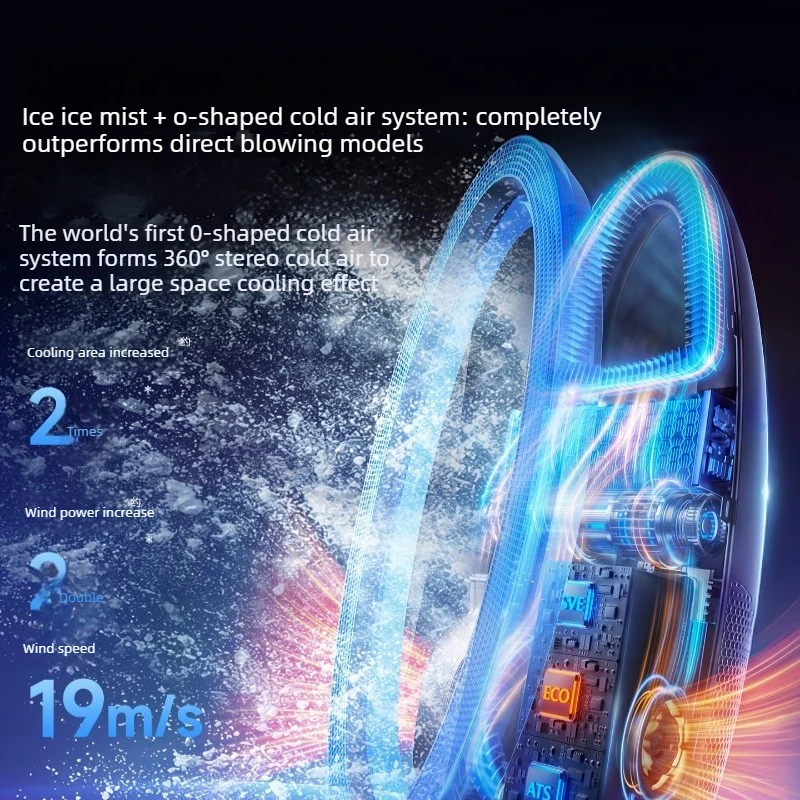 New Bladeless Desktop Fan With Water Spray Cooling Air Conditioner Ultra Quiet For Bedroom Bedside Table Use
